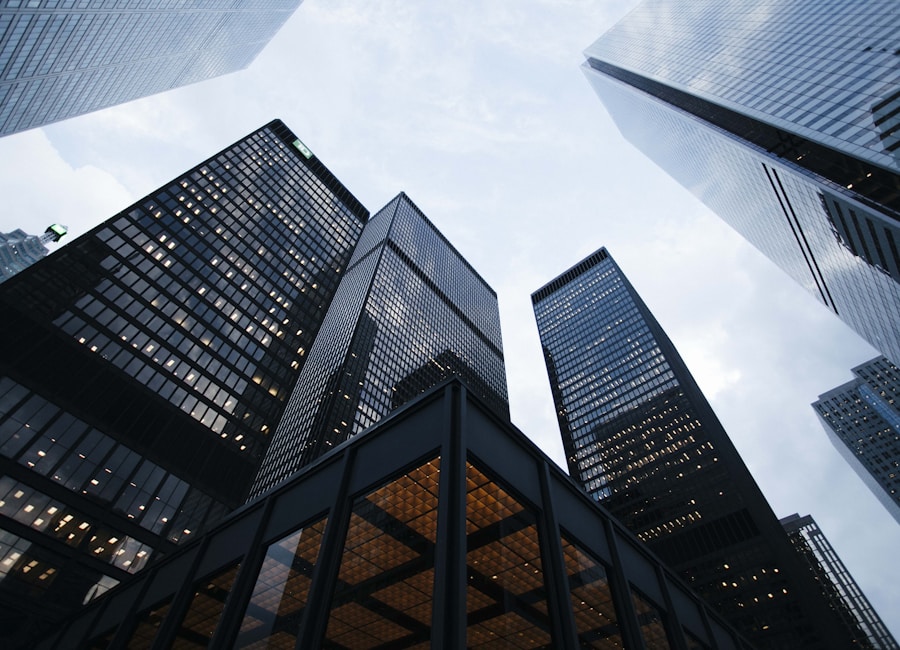 Modern high-rise building rendering
